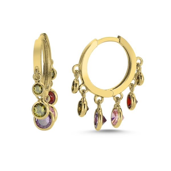 Cercei argint 925 aurit cu zirconii multicolore - Be Elegant ETU0046 [1]